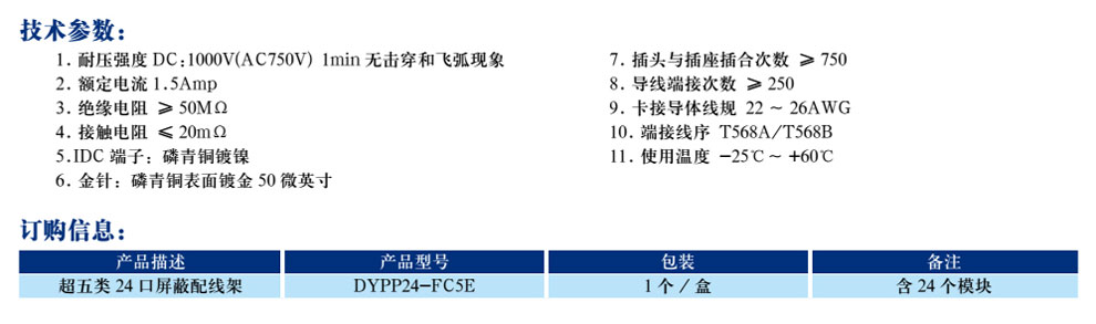 24口超五類非屏蔽配線架(圖2)